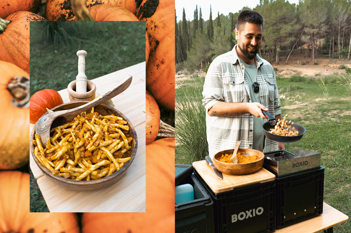 Herbstliche Kürbis-Pasta mit Räuchertofu