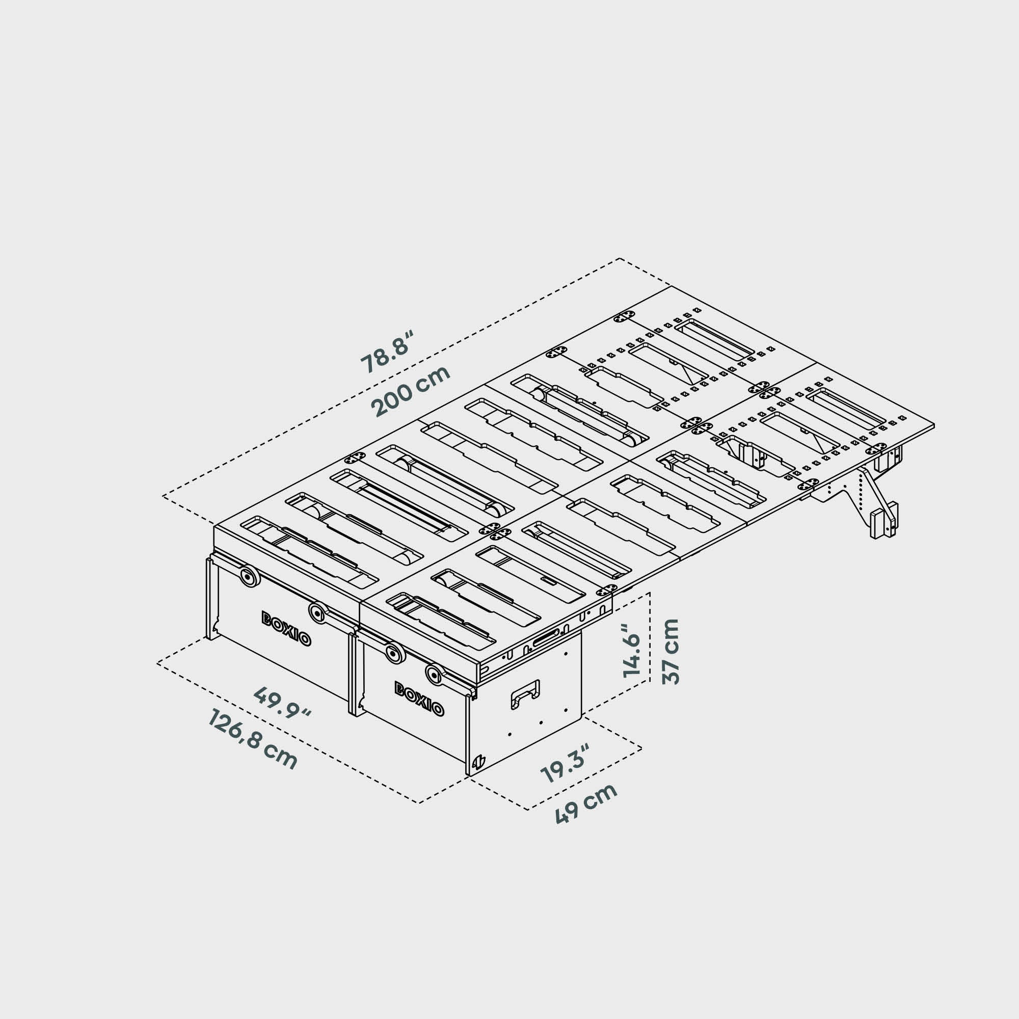 BOXIO RACK BOX + BUNDLE PACK XL I Caja modular de camping