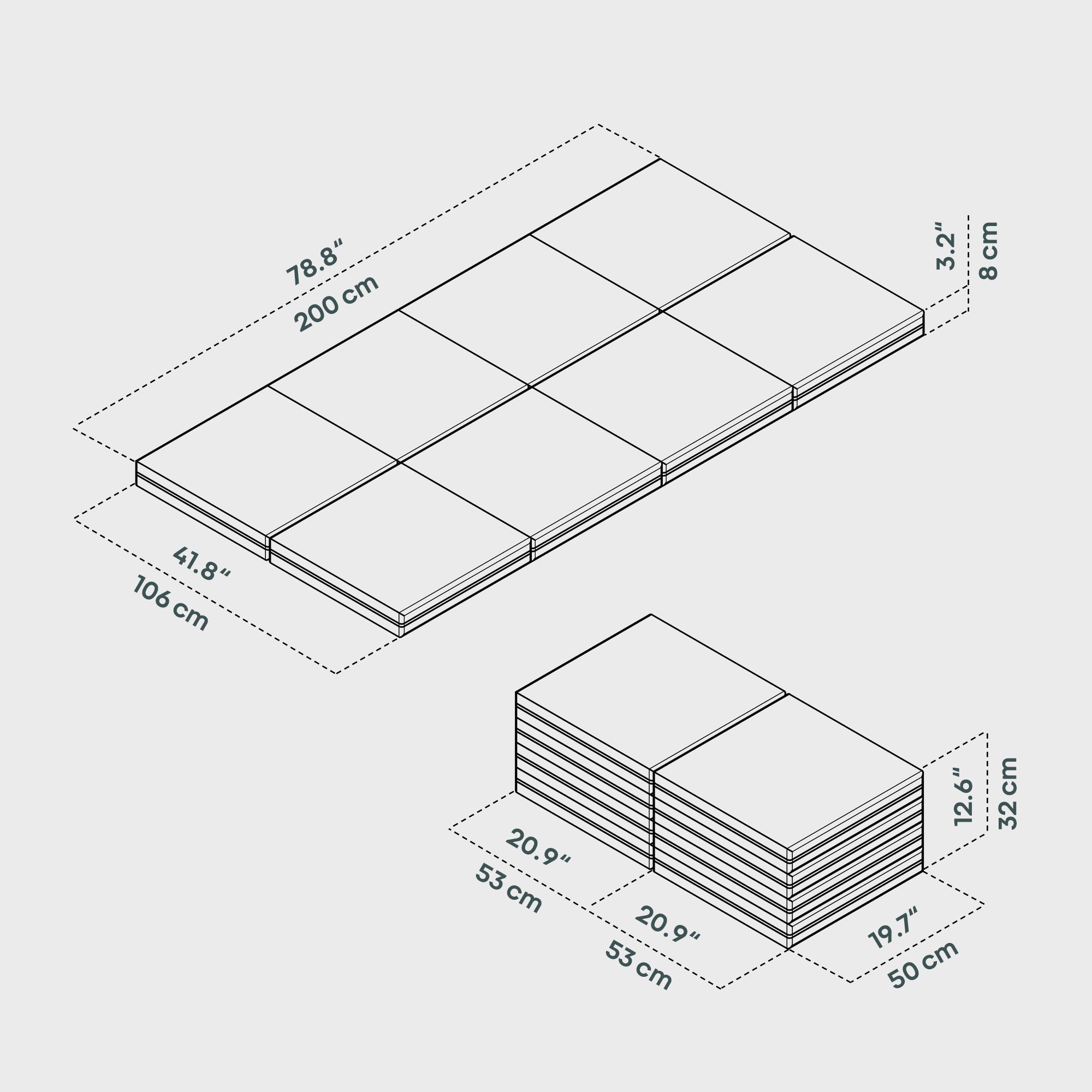 BOXIO RACK SLEEP 106 I Vouwmatrassen
