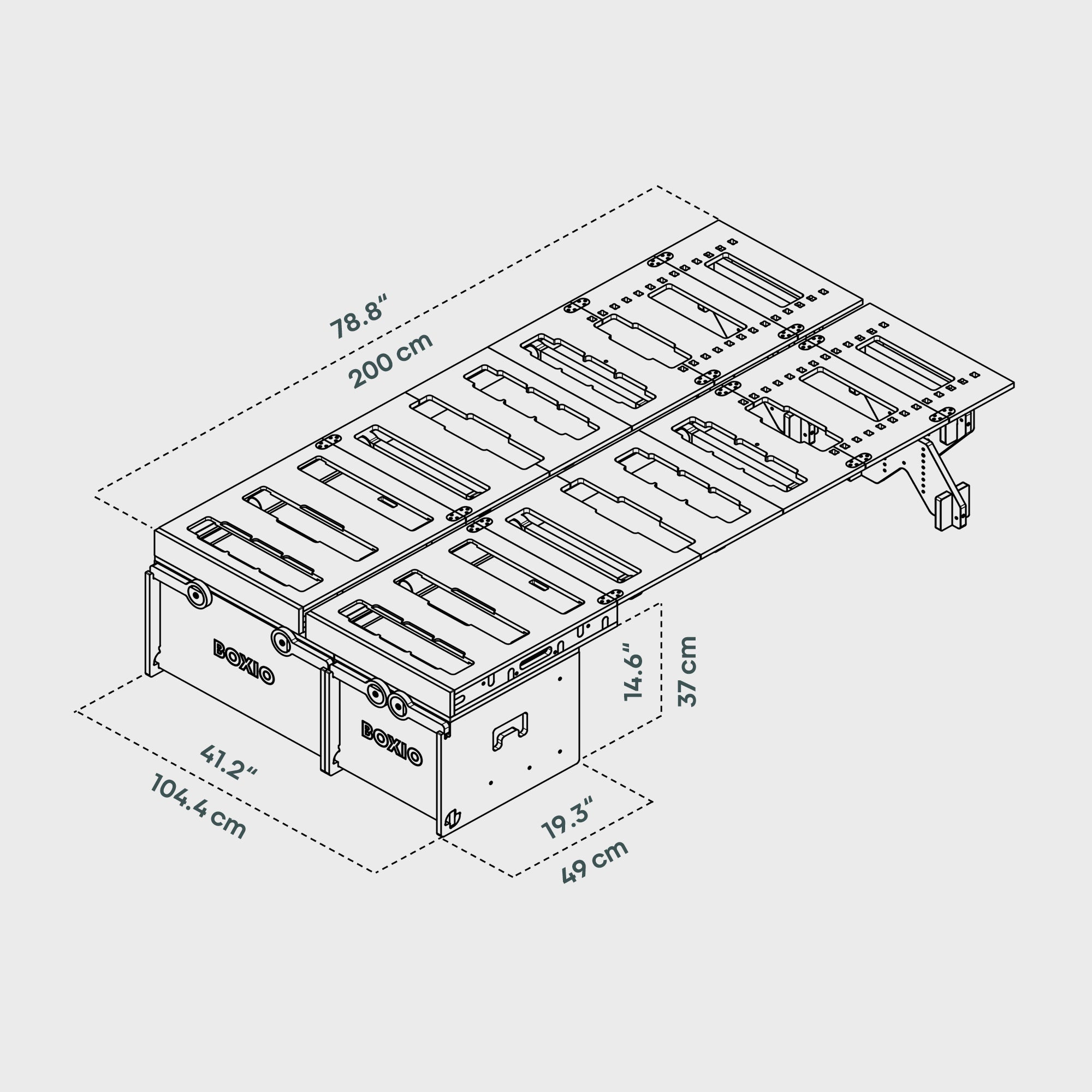BOXIO RACK PACK M I Malle de voyage modulaire Van