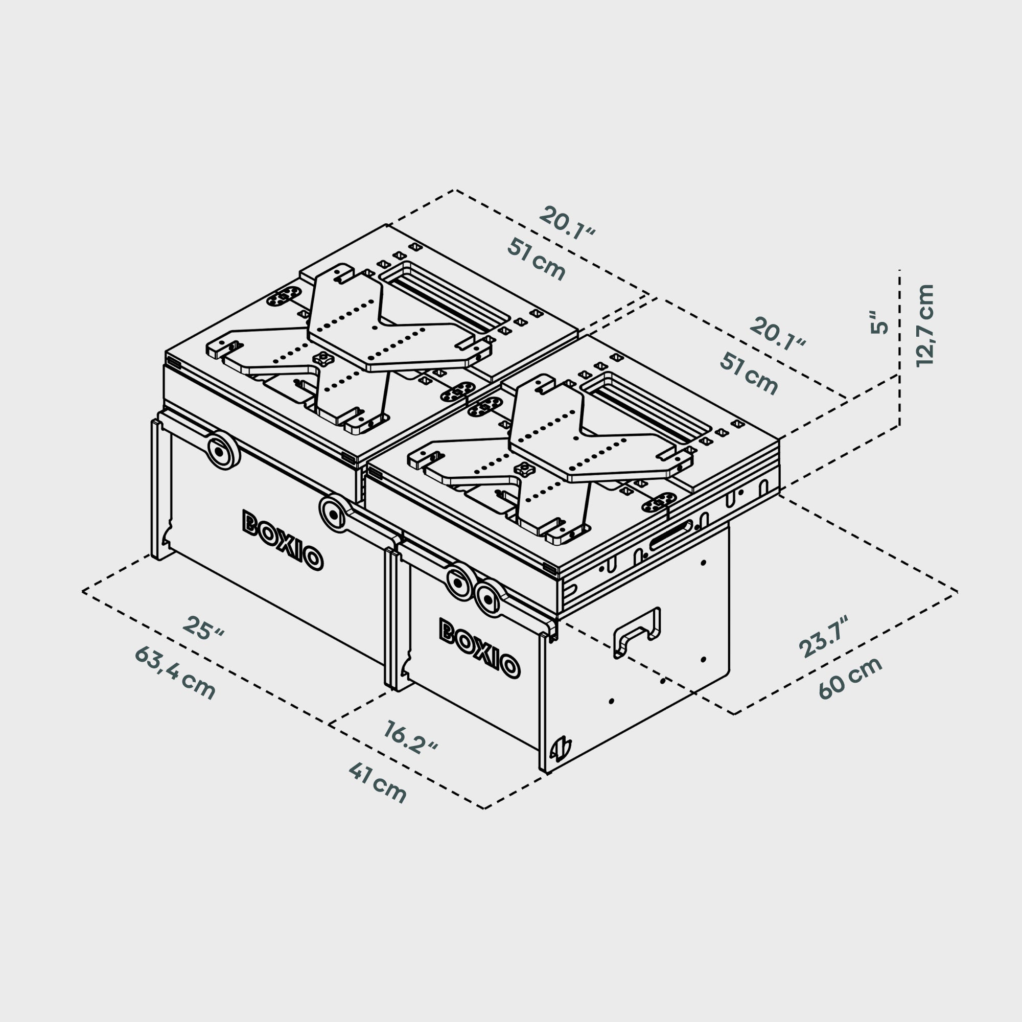 BOXIO RACK PACK M I Malle de voyage modulaire Van