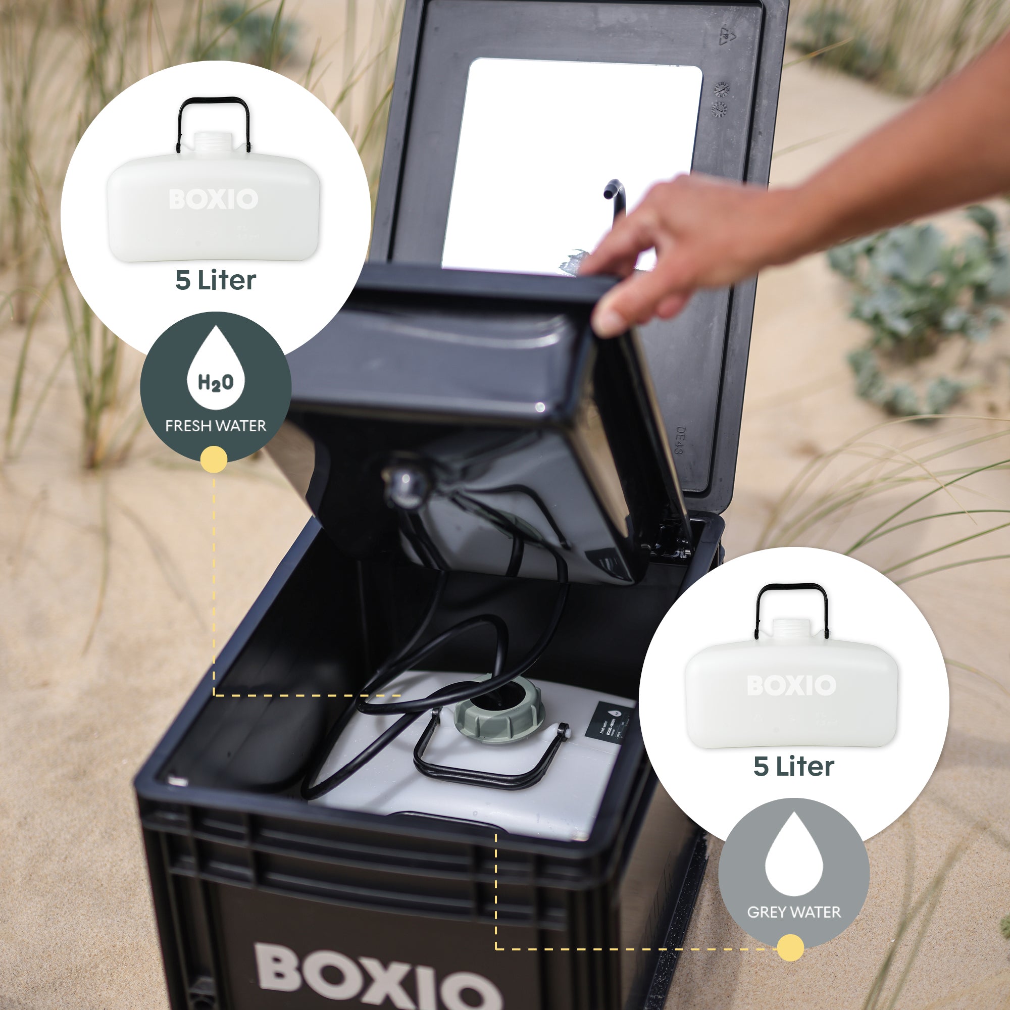 BOXIO WASH ボクシオ　ウォッシュ BOXIO Wash Portable Sink - Convenient Camping Sink Solution