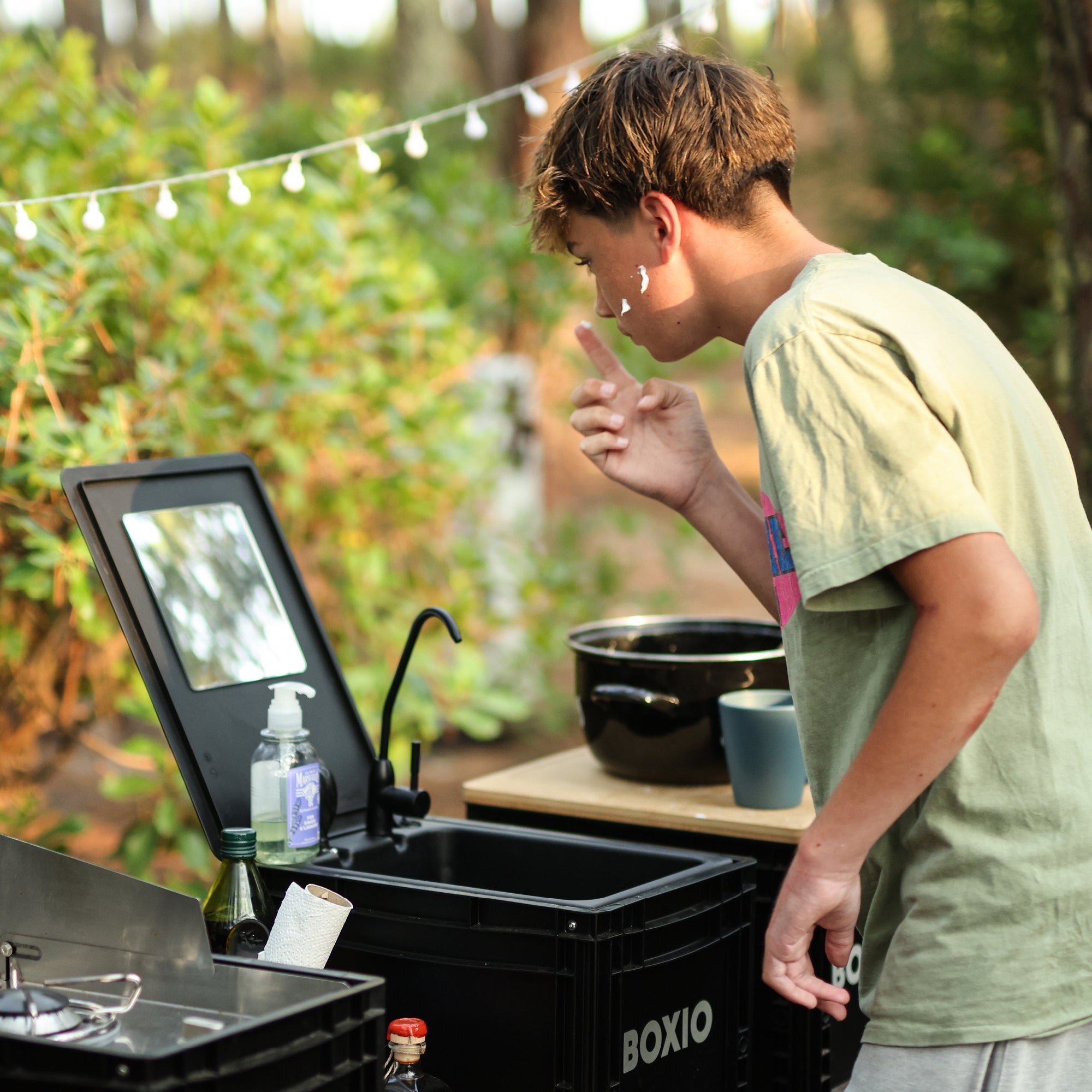 BOXIO WASH MAX+ | Camping washbasin and water filter system