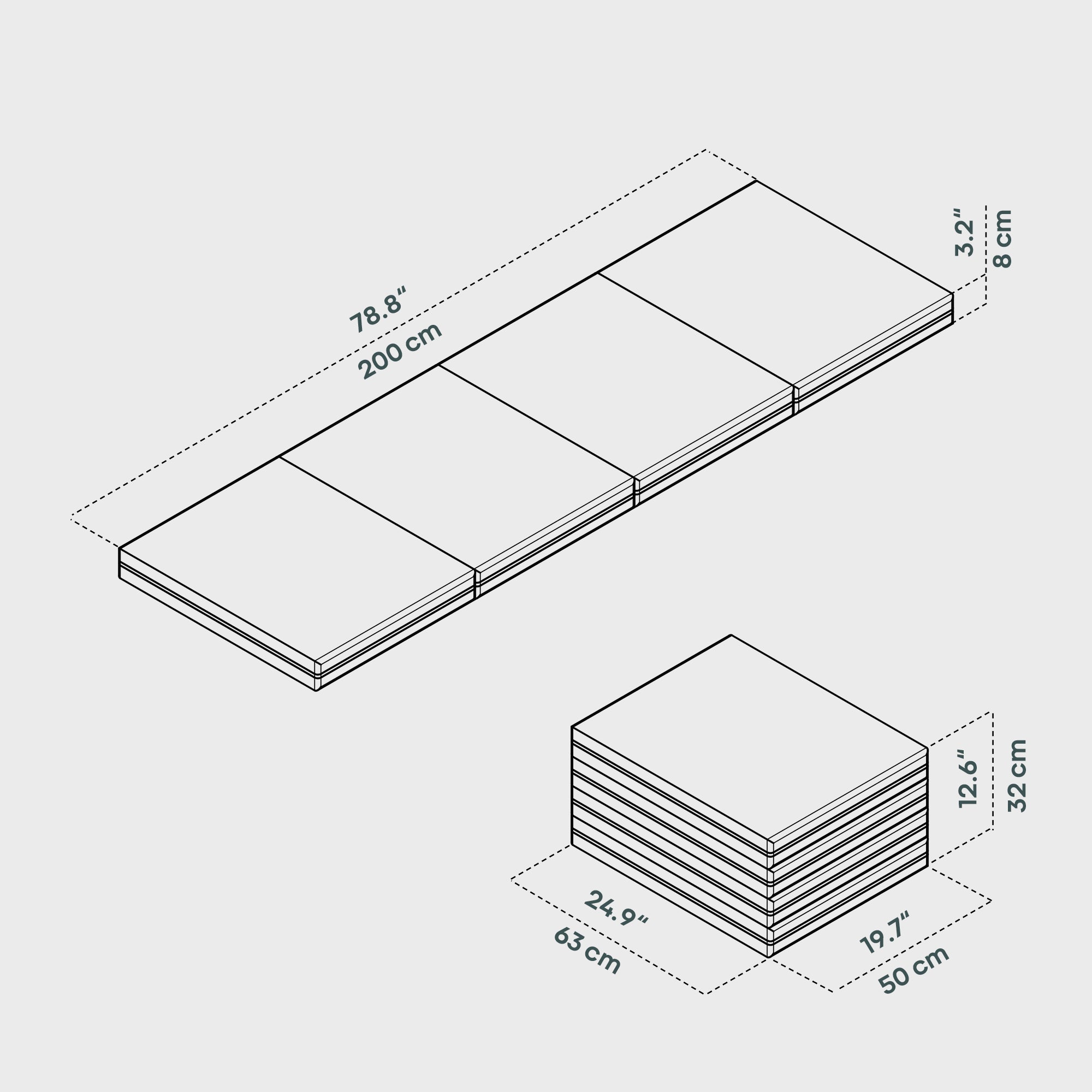 BOXIO SLEEP 63 I Matelas pliant pour le RACK