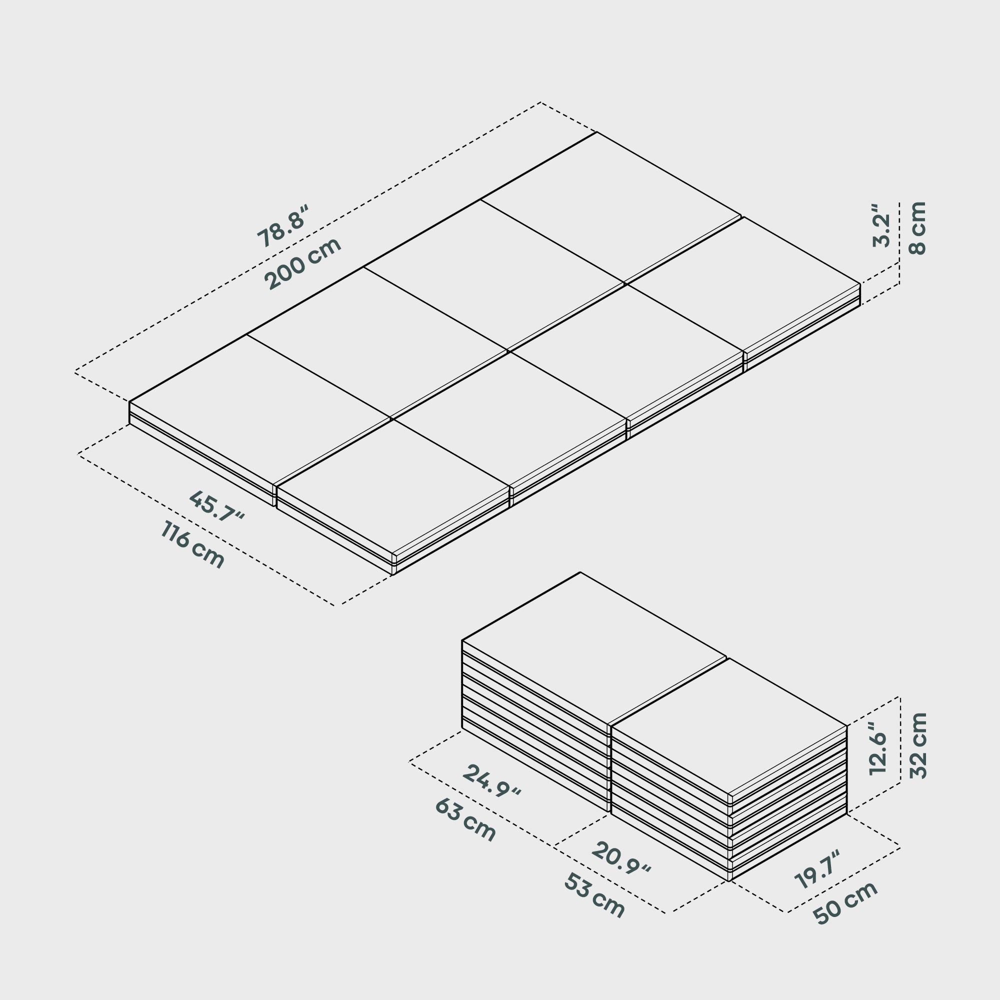 BOXIO RACK SLEEP 116 I Folding mattresses