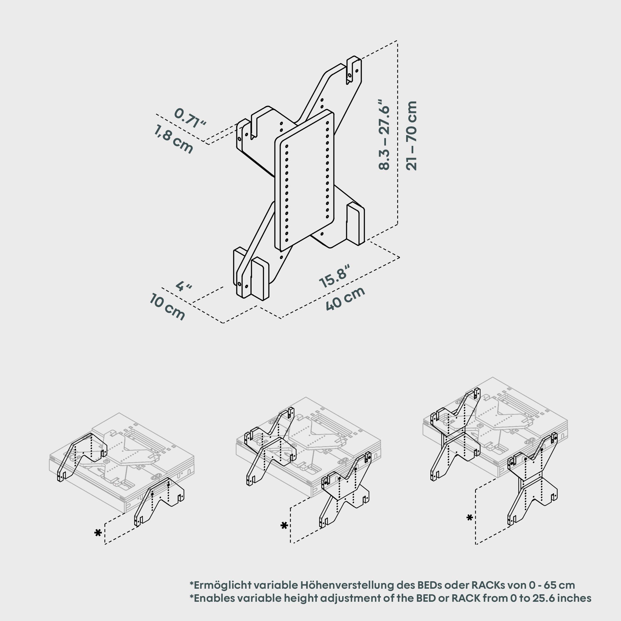 BOXIO RACK FOOT I Height-adjustable foot
