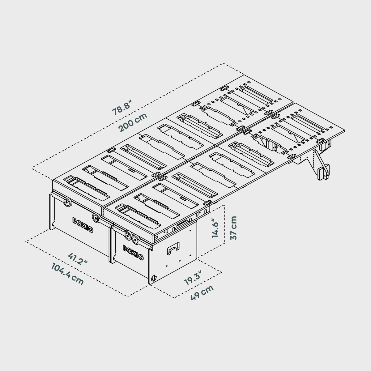 BOXIO RACK BOX + BED BUNDLE M I Modulare Campingbox